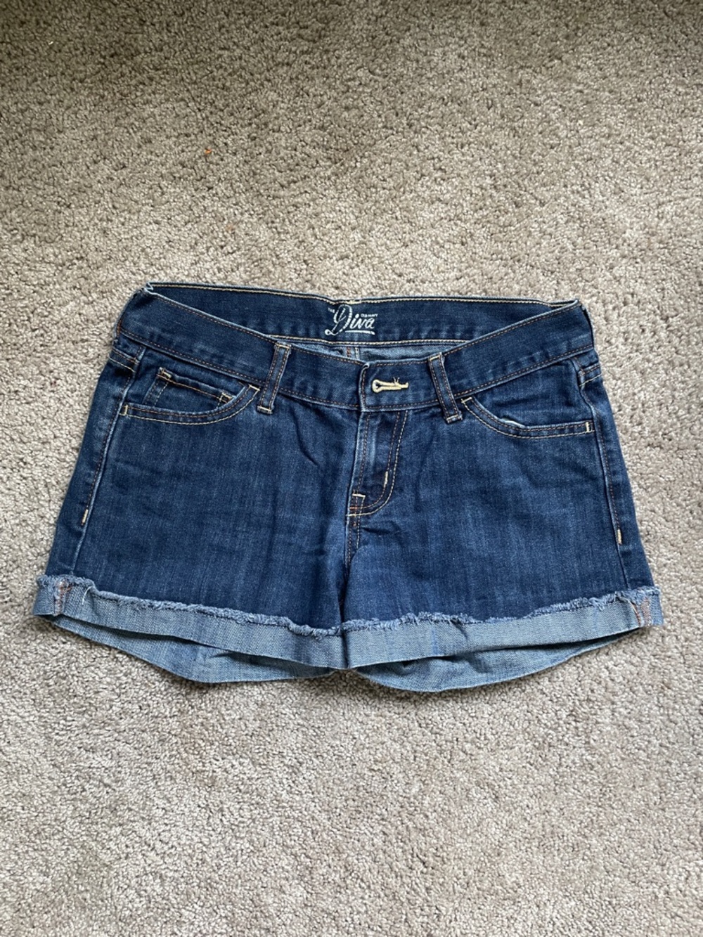 Old Navy Dark Blue Rolled Cuff Denim/Jean Shorts size 2